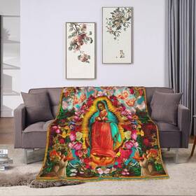 Egbjcawresi9-p-37 Jockphry #8 Our Lady Of Guadalupe Fleece Blanket Throw Ultra-soft Cozy Micro Fle