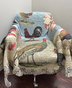 John Derian For Target 445032125148 Blanket 50 Inch X70 Quilted Throw Bird Collage Quilt Nwt