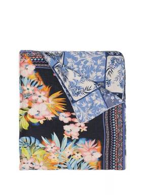 H12424-4 Johnny Was 196521455747 Moanuh Gauze Blanket New Tropical Floral Retail 280 B