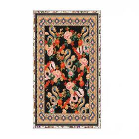 Johnny Was 196521731162 Levi Cozy Travel Blanket Reversible Dragon Flowers Lounge Black New