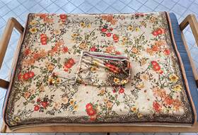 Ch0819-0 Johnny Was Rose Cozy Blanket Ch0819 73 Inch X 67 With Matching Bag Boho Laurel Canyon