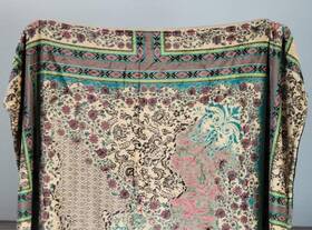 H14522-6 Johnny Was Laurel Canyon Pearson Reversible Cozy Sherpa Blanket With Bag 75 Inch X68