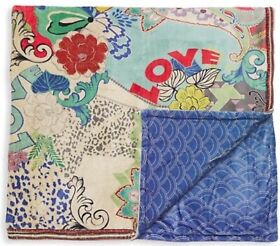 Johnny Was Love Cozy Reversible Large Throw Blanket With Bag Nwt