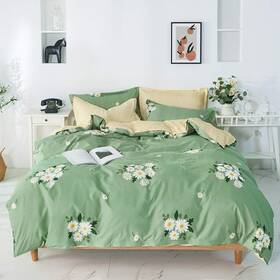 Jo-00012 Jormey Duvet Cover Full Chrysanthemum All Season 3 Pieces Soft And Green