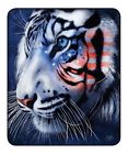 Jq Licensing Usa Patriotic White Tigers Luxury Raschel Plush Mink Blanket Queen Size 79 X 94 753807472777