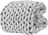 Jsntevalightgrey487215 Ynm Velvet Knitted Weighted Blanket Hand Made Chunky Throw For
