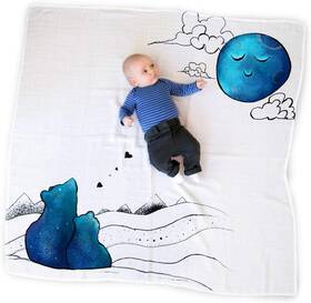 Joj-4487-4495 Jumpoff Jo - Baby Blanket Swaddle Hypoallergenic 100% Crib Mama Bear Blues