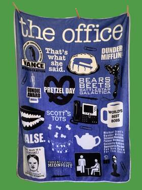 Just Funky 841092134736 The Office Iconography Fleece Blanket 45 Inch X60 Soft Throw For Fans
