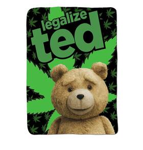 Just Funky 841092193276 Ted 2 Legalize Lightweight Fleece Throw Blanket 45 X 60 Inches