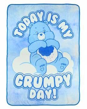 Just Funky Care-bl-38622-sts.01 Care Bears Blanket Today Is My Grumpy Day Fleece Throw 45 Inch X60