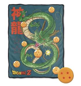 Dbz-bl-34342-smnd.01 Just Funky Dragon Ball Z Blanket Shenron Allover Design Throw With Pillow