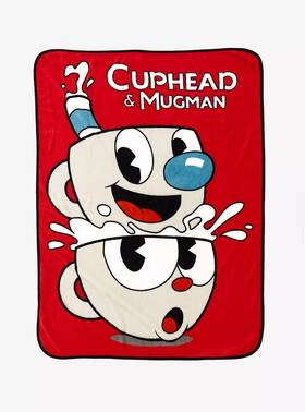 11t-01383413 Just Funky Llc Cuphead And Mugman Fleece Throw Blanket 56x42 Inch