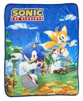 Sh-bl-5094-tnk.02 Just Funky Sonic The Hedgehog And Tails Large Fleece Throw Blanket 60 X 45 Inches