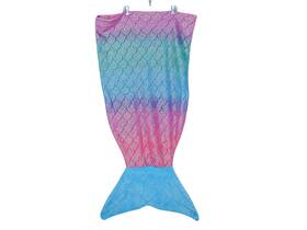 107931 Justice Girls Mermaid Snuggie Gorgeous Ombre Aqua And Pink Sequin Blanket One Sz