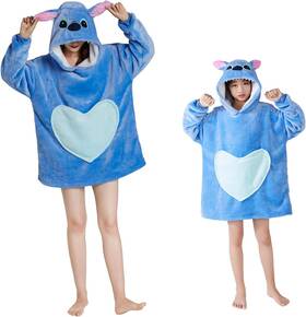 Jvjq 768481959797 Unisex Animal Wearable Hoodie Blanket Snuggly With Sleeves Kid Blue