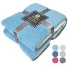 K8023sbl Super Throws Soft Velvet Plush Blanket Reversible Fuzzy 730440422475