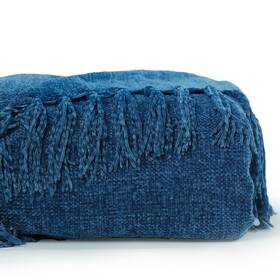 Kwx2305-db-th Kasentex Chenille Throw Blanket For Couch Lightweight 50x60in Soft With