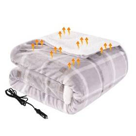Wh-hcsf110-beplaid-up Kata Heated Car Blanket With 3 Heating Levels 4 Hours Upgrade Model Beige Plaid