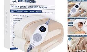 Wh-hsf50-ivory-c Kata Heated Throw Blanket Electric With 6 50 Inch X60 Beige