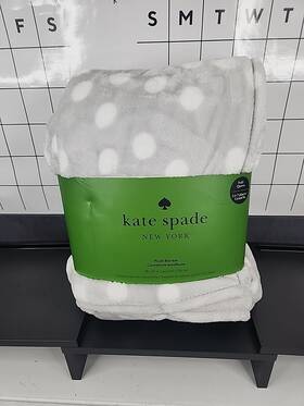 148427 Kate Spade New York Full/queen Plush Blanket Cherries Polka Dot Gray Floral 98 Inch X92