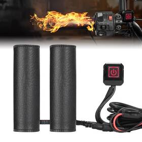 Km1b0106-12701bk-m Kemimoto 12v Motorcycle Heated Grip With 5 Gear Temperature Universal For