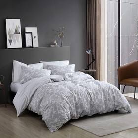 Ushsfn1163627 Kenneth Cole - Queen Duvet Cover Set Soft Cotton All Season Grey