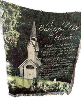 Kensington Row Home Collection 036663880130 Manual Woodworkers Beautiful Day In Heaven Tapestry Throw Sympathy Memorial