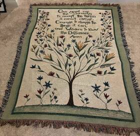 Kensington Row Home Collection 036663880376 Serenity Prayer Tapestry Throw Blanket - 50 Inch X 66 Tree Of Life