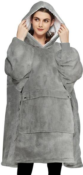Kfubuo 325184089278 Wearable Blanket Hoodie For Adults Oversized Sherpa Sweatshirt With Pockets