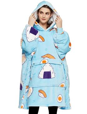 Kbltcr710-13 Kfubuo Sherpa Wearable Blanket Hoodie For Adults Oversized With Pockets Cute Gift