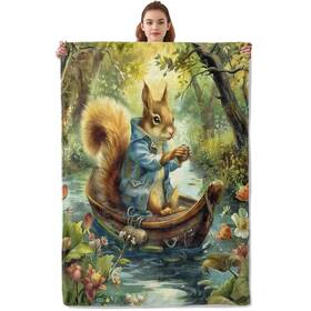 Lh54240803bl56squirrel13 Kibue Funny Squirrel Blanket Warm And Cozy Flannel Throw - Soft Plush Lightwe