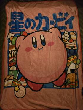 87035096 Kirby Pink Gift Fleece Japan Throw Blanket 45x60 Xmas