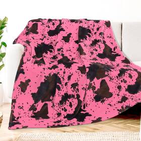 Kivee 458691864787 Hot Pink Cow Blanket Flannel Fleece Throw Soft Cozy Black Print B Kivee 458691864787 Hot Pink Cow Blanket Flannel Fleece Throw Soft Cozy Black Print B