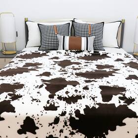 Kivee 733611846518 Cow Print Blanket Soft Warm Twin Blankets And Throws Bedding Fleece C