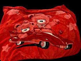 Kiwi 8809015071713 Mink Blanket Red Bear Plush Toddler 41 X 52 Inches