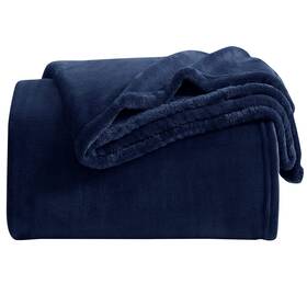 Kmuset 696550869640 Fleece Blanket Throw Size Navy Lightweight Super Soft Cozy Luxury Bed