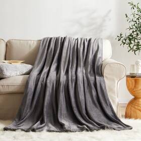 Kmuset 696550869701 Fleece Blanket Twin Size Dark Grey Lightweight Throw Super Sof