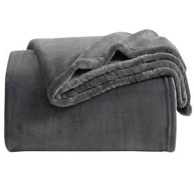 Kmuset 696550869787 Fleece Blanket King Size Dark Grey Lightweight Super Soft Cozy Luxury