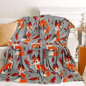 Koesnbre 555116391982 Cute Fox Blanket Women Girls Kids Adults 50x60 Flannel Throw Sofa Couch Bed