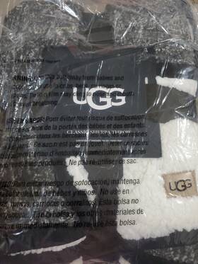 Kookaburra By Ugg 008889024766 New Off Black Melange Sherpa Throw 50 Inch X 70