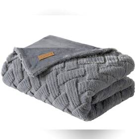 21828 Koolaburra By Ugg 008889318292 Crystelle Faux Fur Throw 50 Inch X 70 Gray Polyester New