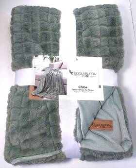 Koolaburra By Ugg 008889347797 New Faux Fur Throw Blanket 50 Inch X 70 Willow Green Chloe