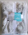 Koolaburra By Ugg Kris Sculpted Faux Fur Gray And White 50inch X 60inch Throw New