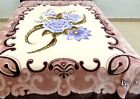 Bm127 Korean Solaron Size Brown Mink Queen - Blanket Vivalon Roses
