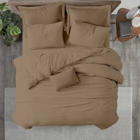 3dco6beigetxl Kotton Culture 3 Pc Twin Size With Two Cases 11 - Taupe No Comforter