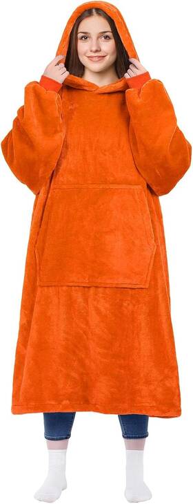 Xhlf95143 Kpblis Wearable Blanket Hoodie Gifts For Women And Men Cozy Standard Orange