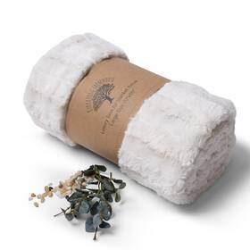 Kurrajong Farmhouse 354964000462 Cream Soft Faux Fur Throw Blanket Textured Ivory For Couch -