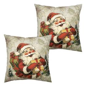 R8yyychj240724fp5yhq2 Kwlegh Santa Pillow Covers 18x18 Set Of 2 Retro Christmas Pillows Case Rustic Countr