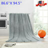 L-bt1 Langria Luxury Cozy Flannel Fleece Blanket Throw Bed Microfiber Grey