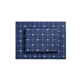 Lacsht4-0010 Lacoste Slice 100% Cotton Percale 4-piece Sheet Set Cool Crisp Matte